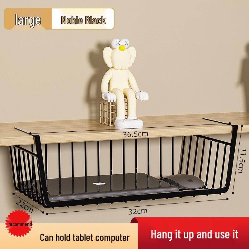 Under-Desk Hanging Basket: Space-Saving Shelf for Dorms and Wardrobes