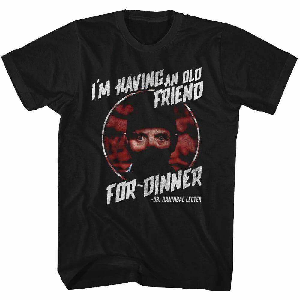 

Silence of The Lambs Movie T-Shirt FRIEND FOR DINNER Black Cotton Sizes SM5XL Unisex T-Shirt XXL