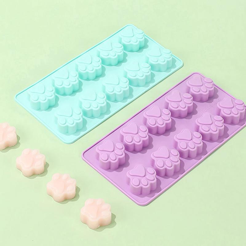 Diy Silicone Dog Cat Animal Paw Pet Print Baking Mold Reusable Dog Footprint Silicone Mold Cake Molds Baking Accessories
