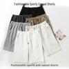 Men's Japanese Style Loose Casual Shorts - Solid Color, Wide Leg, Five-Point Summer Sports Pants