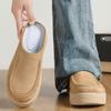 Zapatos de Plataforma Medios para Hombre Mocasines Semi-Drag Zapatos de Casa Abiertos por Detrás Chanclas Masculinas Planos sin Talón para Deslizar