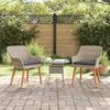 Garden Chair 2 Pcs Light Grey 62.5 X 55 X 82 Cm Poly Rattan