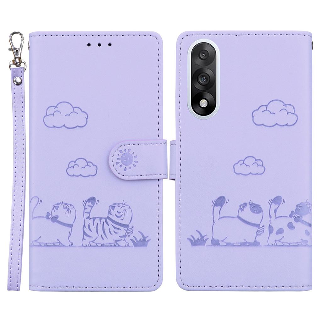 For OnePlus Nord 5 5G/Ace 5 Ultra 5G Case RFID Blocking Kitten Pattern TPU + PU Leather Phone Cover with Wrist Strap