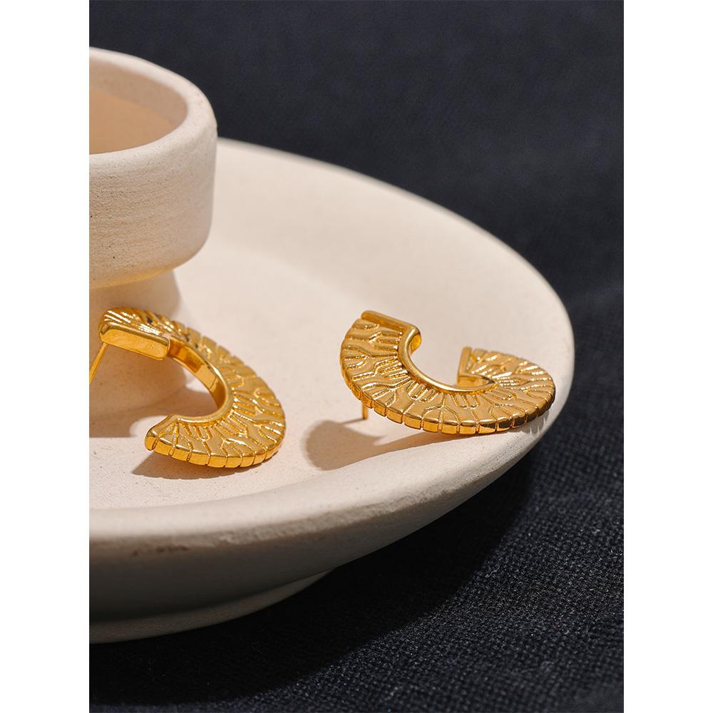 Boucles d'oreilles Géométriques Rondes Inhabituelles Yhpup en Acier Inoxydable Imperméables Anti-Rouille Métal Vintage Bijoux d'Oreilles Attractifs Cadeau Enseignant