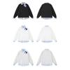 Wassup Trendy Black Fake Two-Piece Striped Lapel Men's Sweatshirt 2025 Spring and Autumn New Style Cool Workwear Top