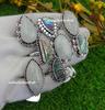 Türkiser Edelstein 925 Sterling Silber vergoldet handgefertigter Ringschmuck NST-HR17