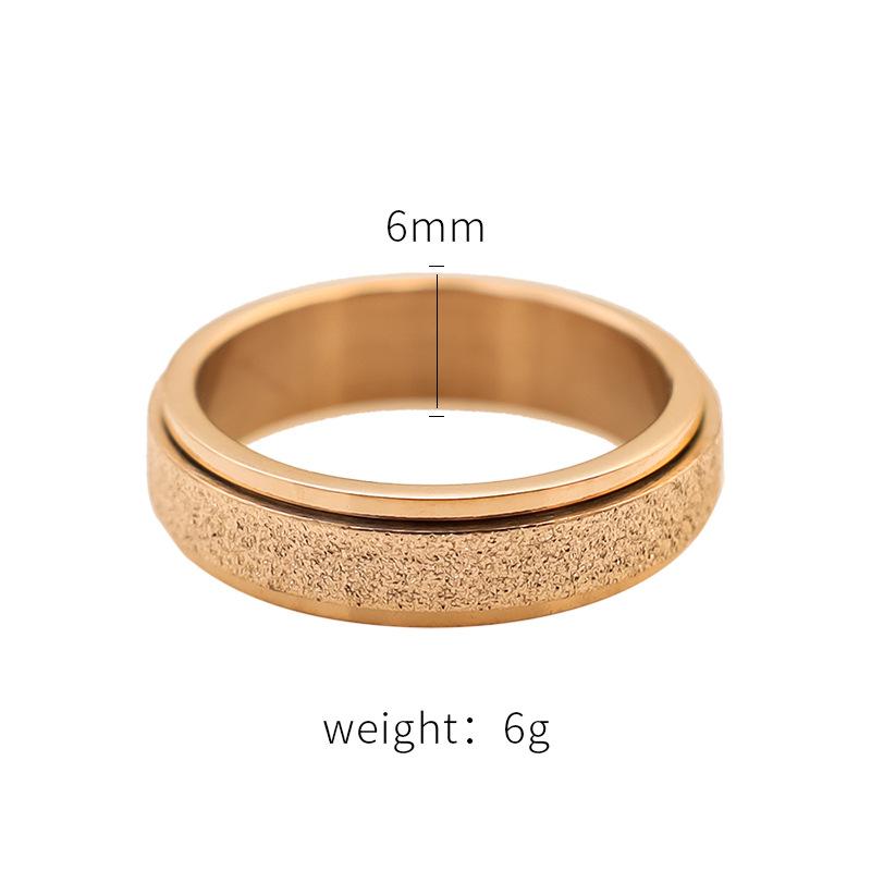 Jewelry Neutral Wind Simple 6Mm Matte Rotatable Ring Women'S Design Sense Niche Titanium Steel Jewelry