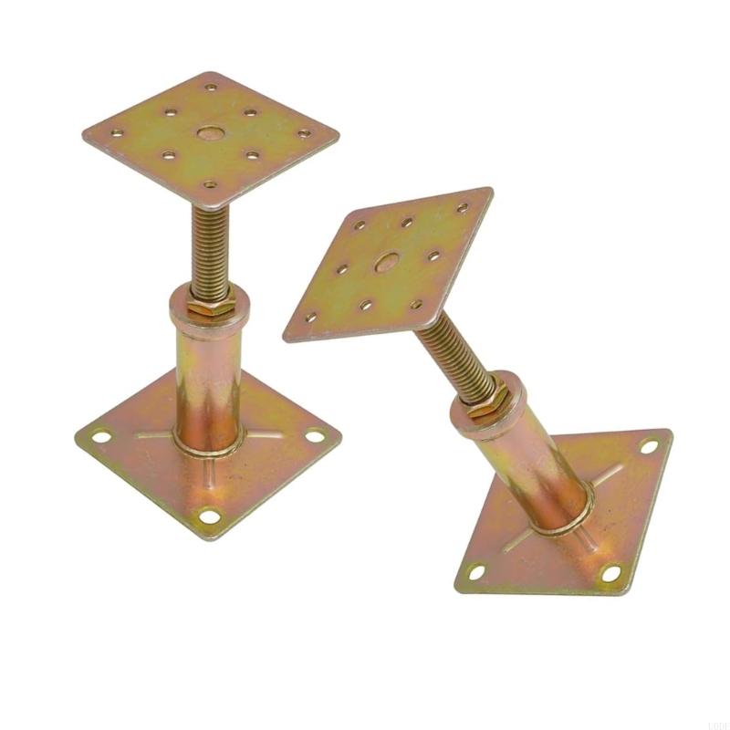   Weatherproof Adjustable Roof Support Brackets Pack of 2 Galvanized Steel Elevated Column Mounts for Structural Stability
