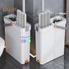 Mop And Bucket with Wringer Set Hands-Free Flat Floor Mop And Bucket with 4 Washable Microfiber Pads for Home Floor Cleaning