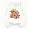Felpa Carina con Gatto e Capibara che Leggono Libro con Cappuccio Felpa per Bambini con Cappuccio per Ragazzi Ragazze Primavera Felpa Casual