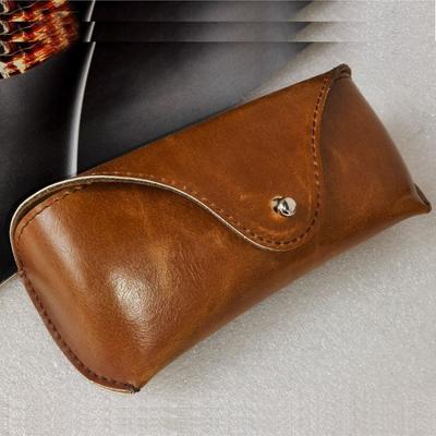 Sonnenbrillen Etui Für Frauen Tragbar Crazy Horse PU Brillen Verpackungsbox Für Männer Kreativ Große Brillen Tasche