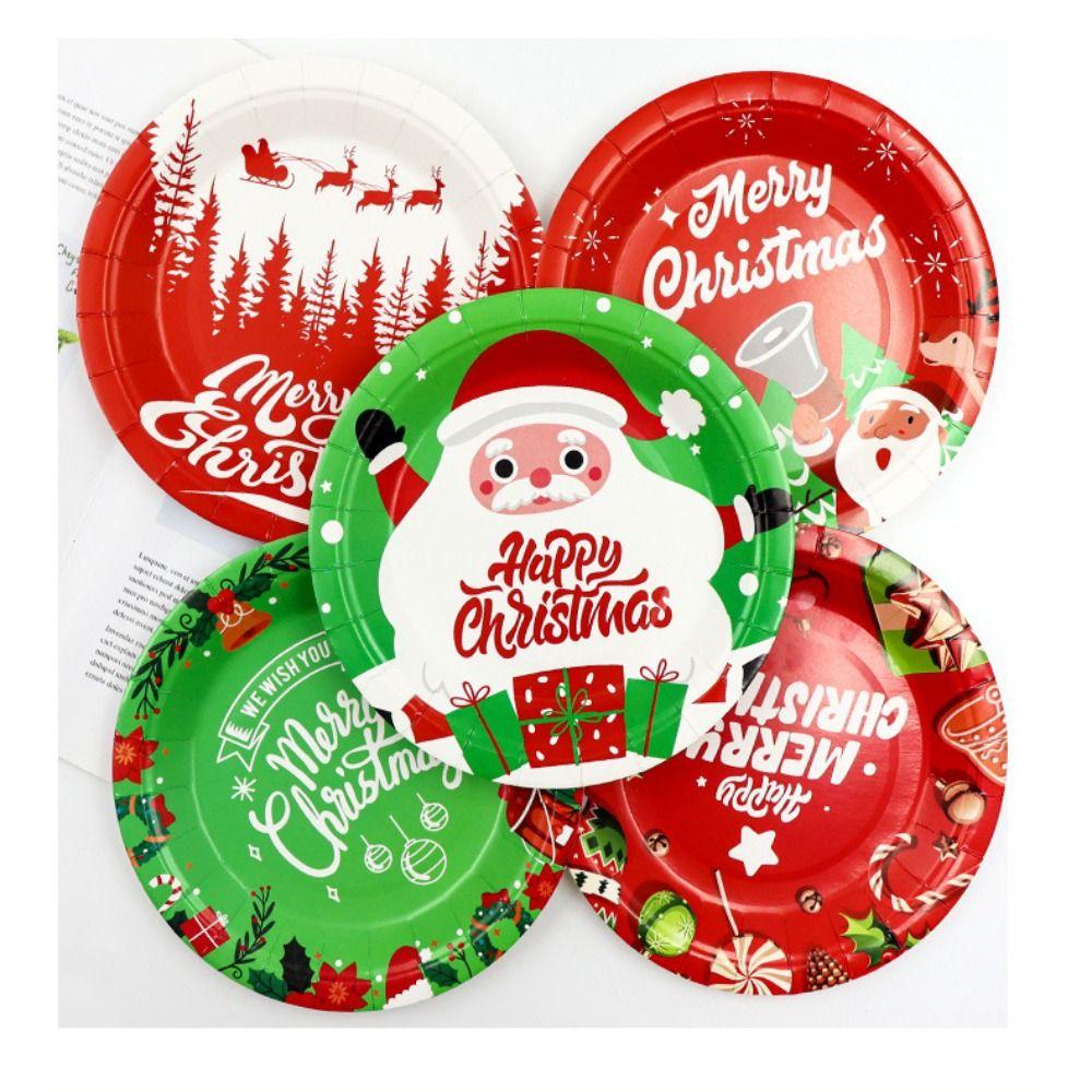 Disposable Christmas Tableware Set Environmental Christmas Paper Cups Christmas
