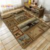 Landhaus-Stil, Bauernhaus-Lodge, Bär, Elch, Hirsch, weicher Teppich, quadratischer Flanell-Heimteppich, Vintage-Wohnzimmer-Fußmatten, Schlafzimmerteppich