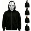 Unisex Halloween Long Sleeve Sweatshirt with Face Print for Casual Wear