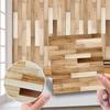 Miniature Dollhouse Retro Brick Wall Sticker 10x10cm - Wood Grain Pattern Home Decoration