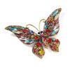 Colorful Rhinestone Butterfly Brooch Pin - Crystal Insect Shoe Decoration