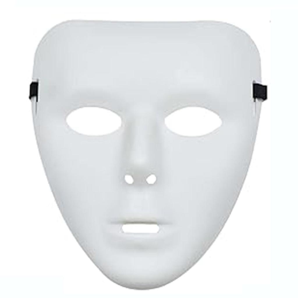 1/5/10PCS Halloween Fancy Dress White Mask,Full Face Anonymous Street Dance Ghost Step Cosplay Masquerade Mask for Hip Hop Dance