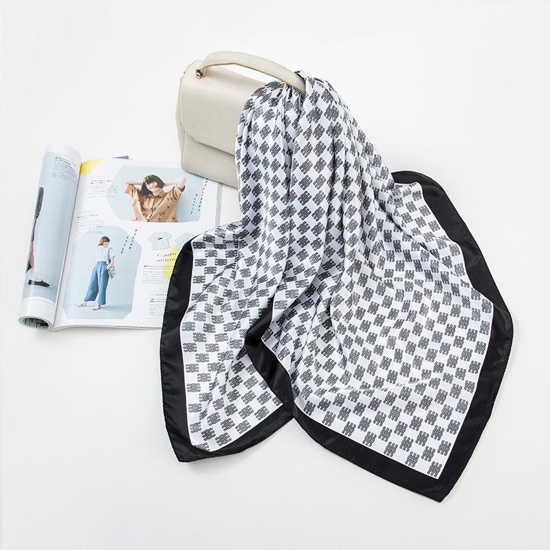 Luxury Satin Feel Silk Scarf: 90 Square Versatile Shawl with Sunscreen Protection