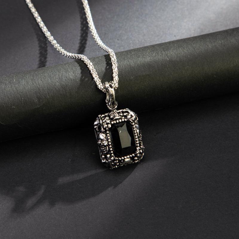 

Мужское ожерелье Винтажный череп Искусственный циркон Персонализированное длинное трендовое ожерелье