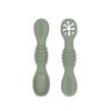 Silicone world 2PCS Baby Learning Spoons Utensils Set Silicone Sticky Spoon Children Cutlery Training Spoon Feeding Tableware