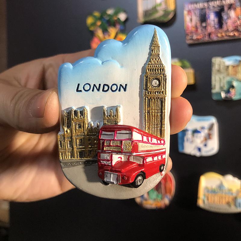 3D City Travel Souvenir Magnets: European and Global Regions