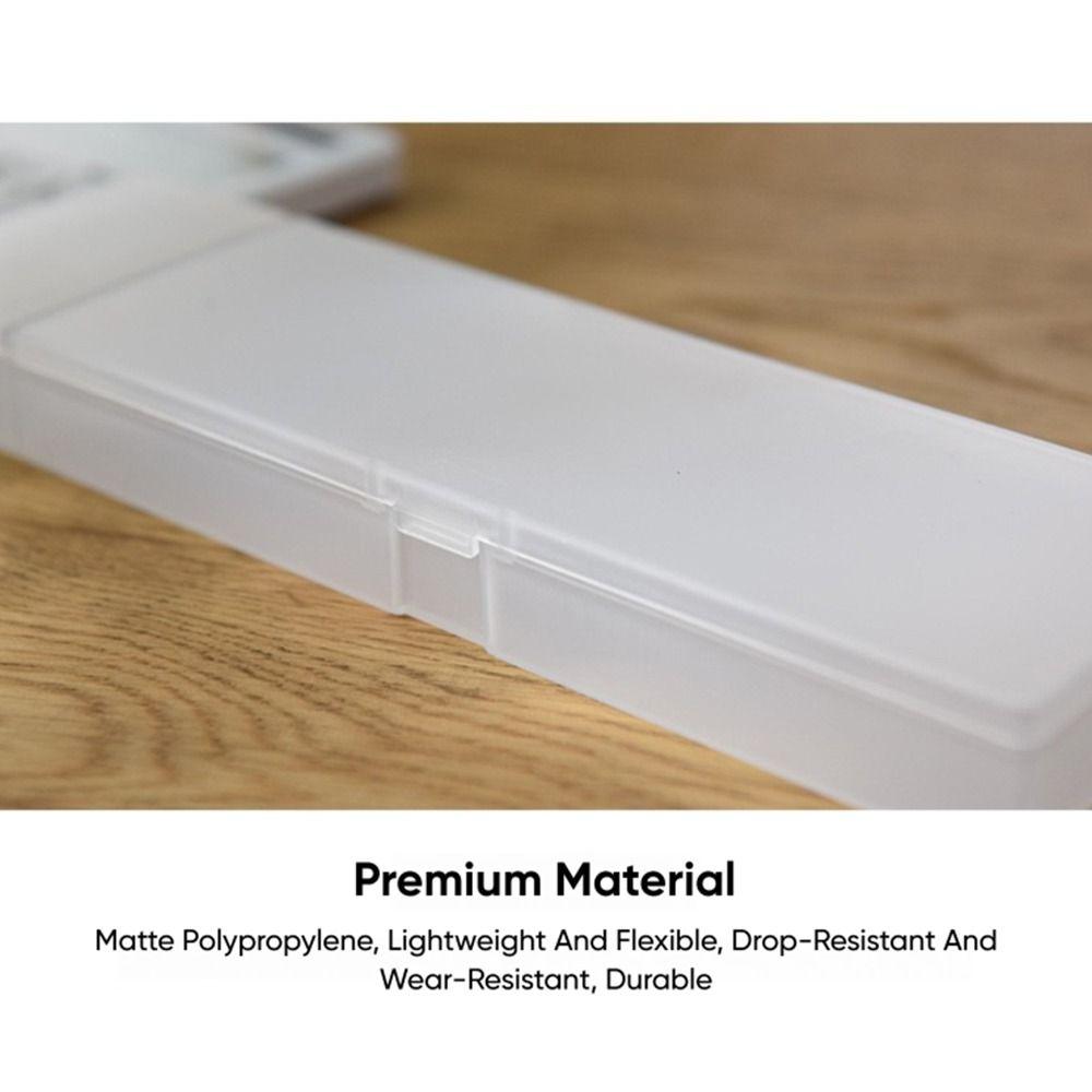 High Quality Gift Plastic Pencil Case Frosted Translucent Stationery Storage Box S/M/L Multifunctional Stationery Case Students