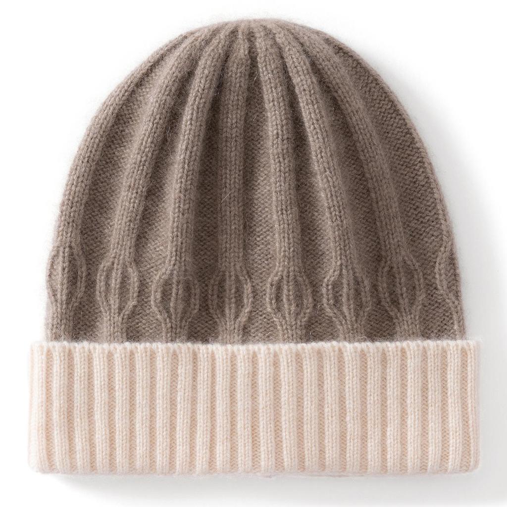 2025 Autumn/Winter Cashmere Kids' Knitted Turban Hat - Cute, Folded Edge, Unisex Hat