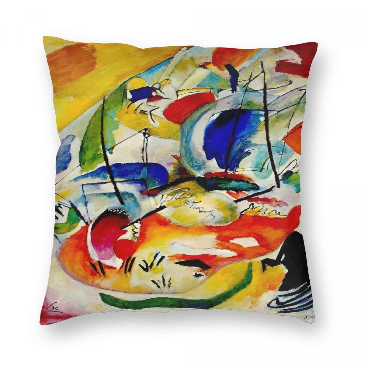 

Kandinsky Improvisation 31 Sea Battle Pillowcase Polyester Linen Velvet Pattern Zip Decor Sofa Seater Cushion Cover 12x12Inch