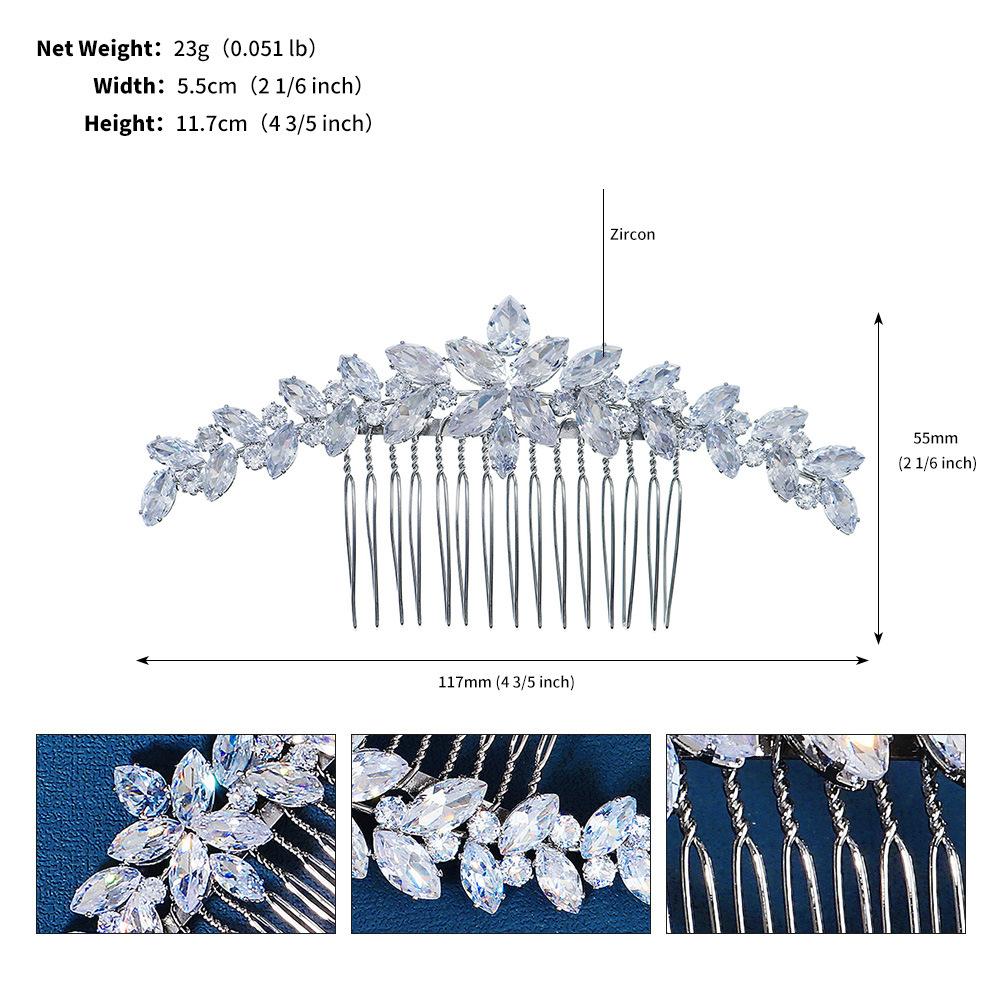 Braut Haarschmuck Kamm weiblich Nische Hochzeitskleid Accessoires ins vielseitig hochwertiger Haarschmuck Zirkon Blume Haarkamm