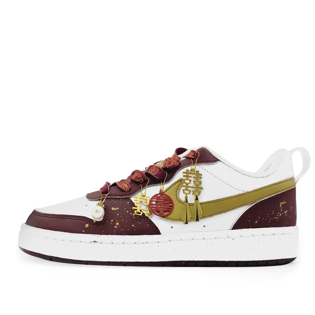 Nike Court Borough Cushioning, Wear Resistant Low top Skateboard Shoes Unisex Red DV5456-006(Team1463-)