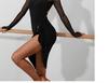 Latin Dance Criss-Cross Back Long Sleeve Leotard with Chest Pad - Women's Style for Southeast Asia, Europe & America.