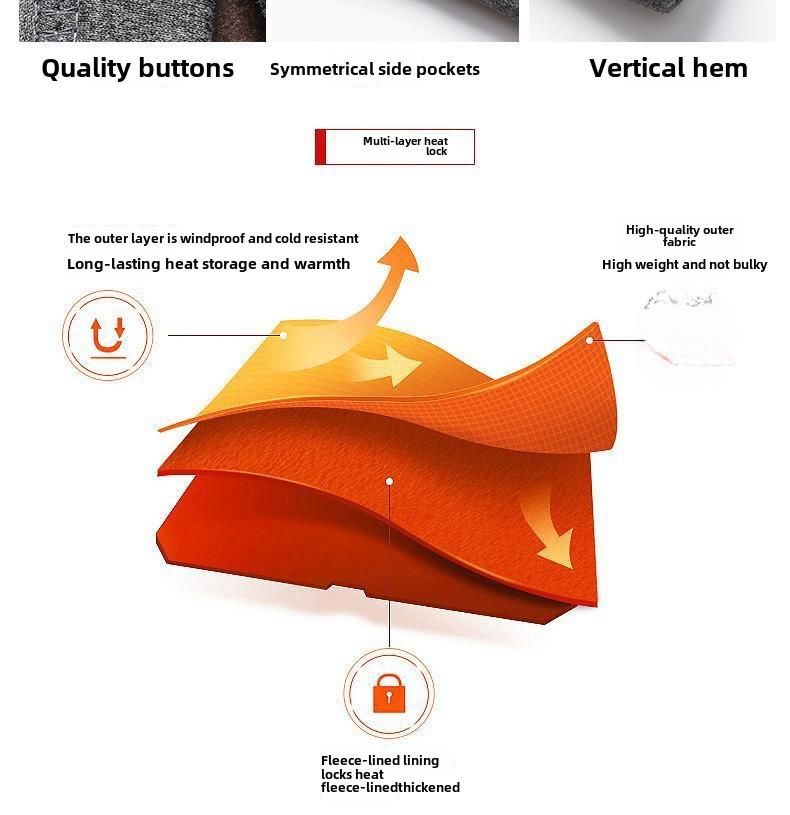 Чоловічий зимовий бавовняний жилет великого розміру - Потовщений оксамитовий жилет для чоловіків середнього та похилого віку