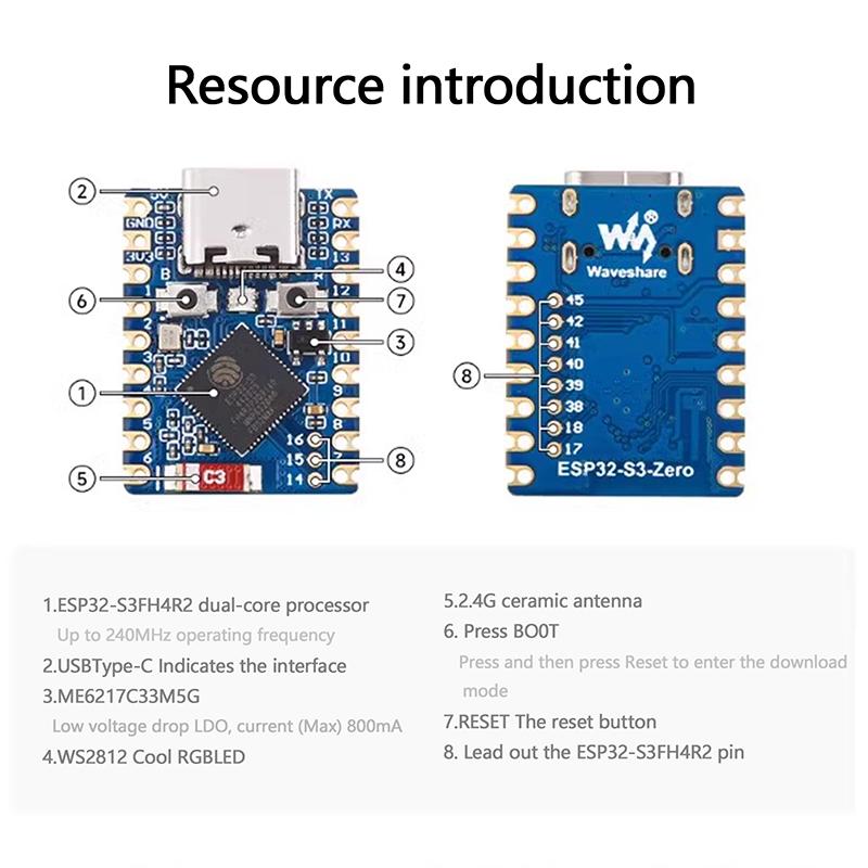 Esp32 S3 Mini Development Board Esp32-S3-Zero Esp32-S3Fh4R2 Wifi Bluetooth Tools