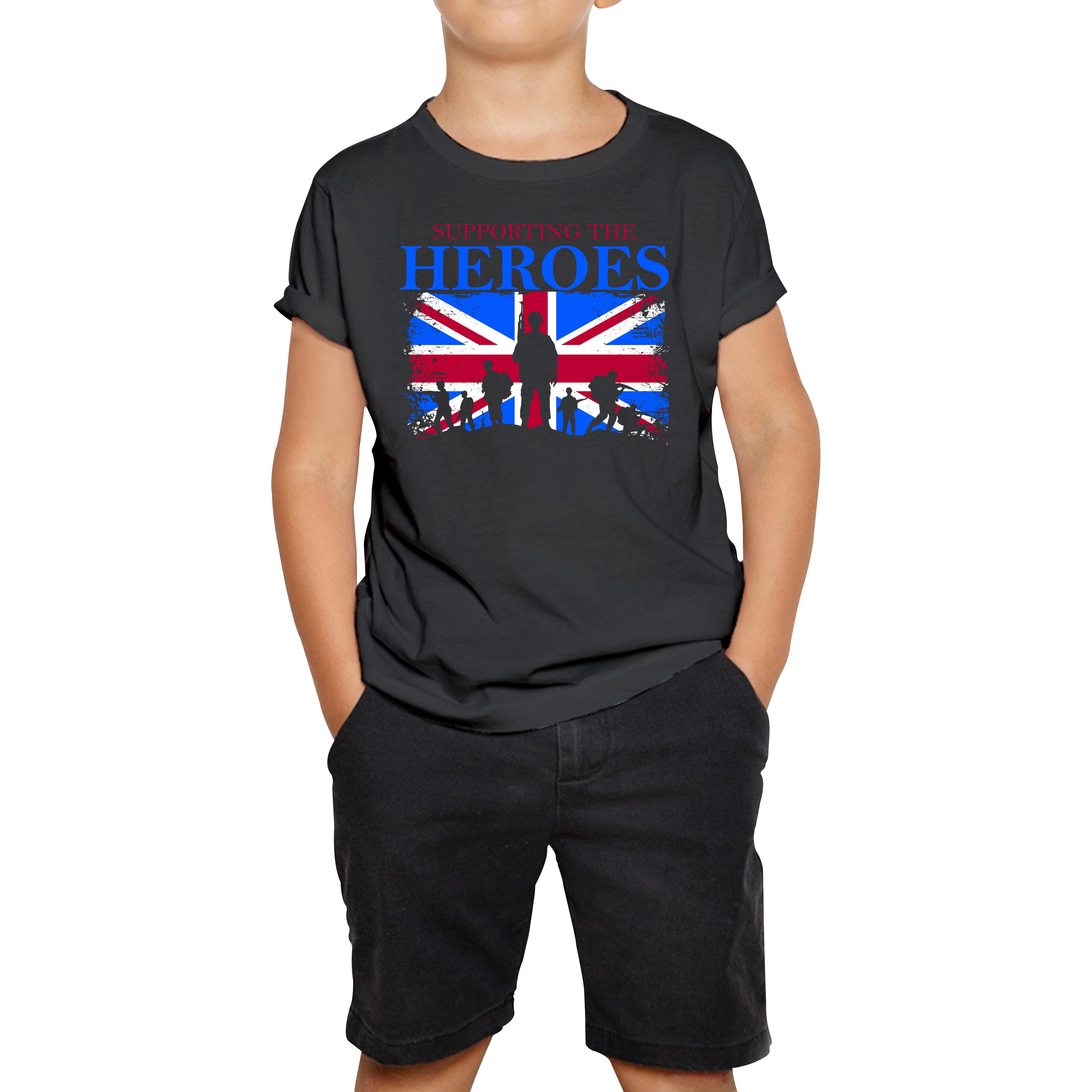 Supporting The Heroes British Veteran Kids T Shirt 160