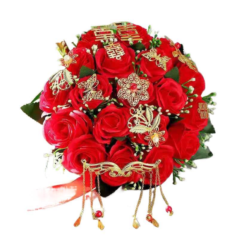 Korean Style High-End Rose Bridal Bouquet for Weddings & Photoshoots