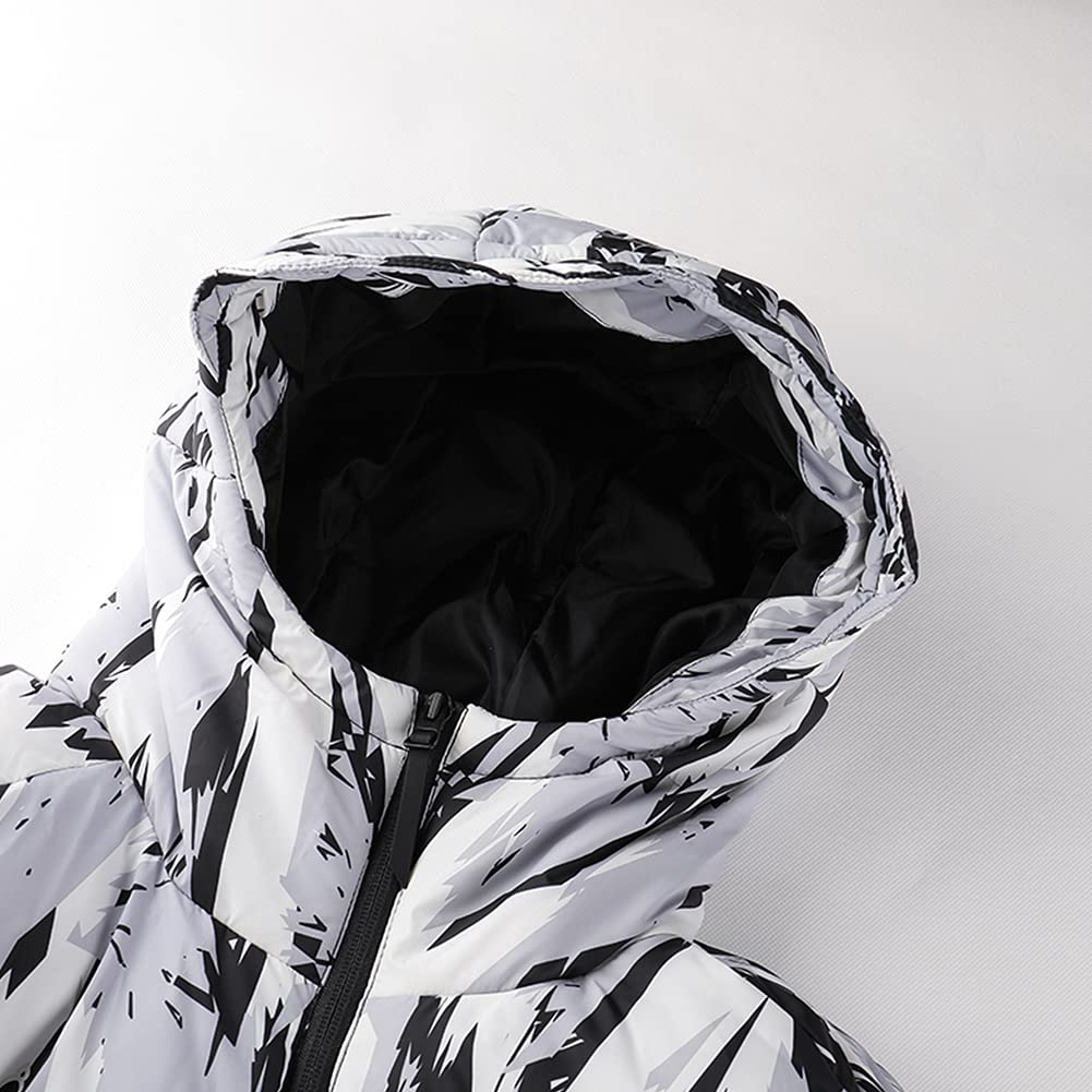 Kelme Men's Padded Down Jacket with Hood, Short Thick Down Coat (Black, Size S)