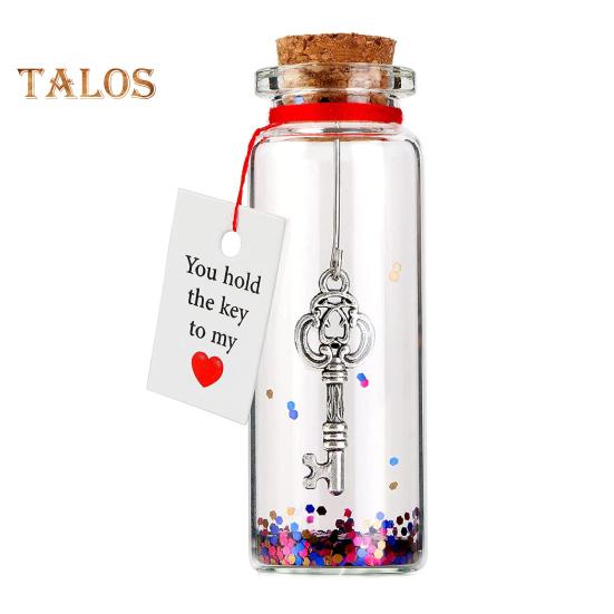 

Романтический подарок на годовщину для нее, для него, у тебя есть ключ к моему сердцу. Бутылка, маленькая стеклянная банка желаний на День святого Валентина, годовщину, Рождество. чистый