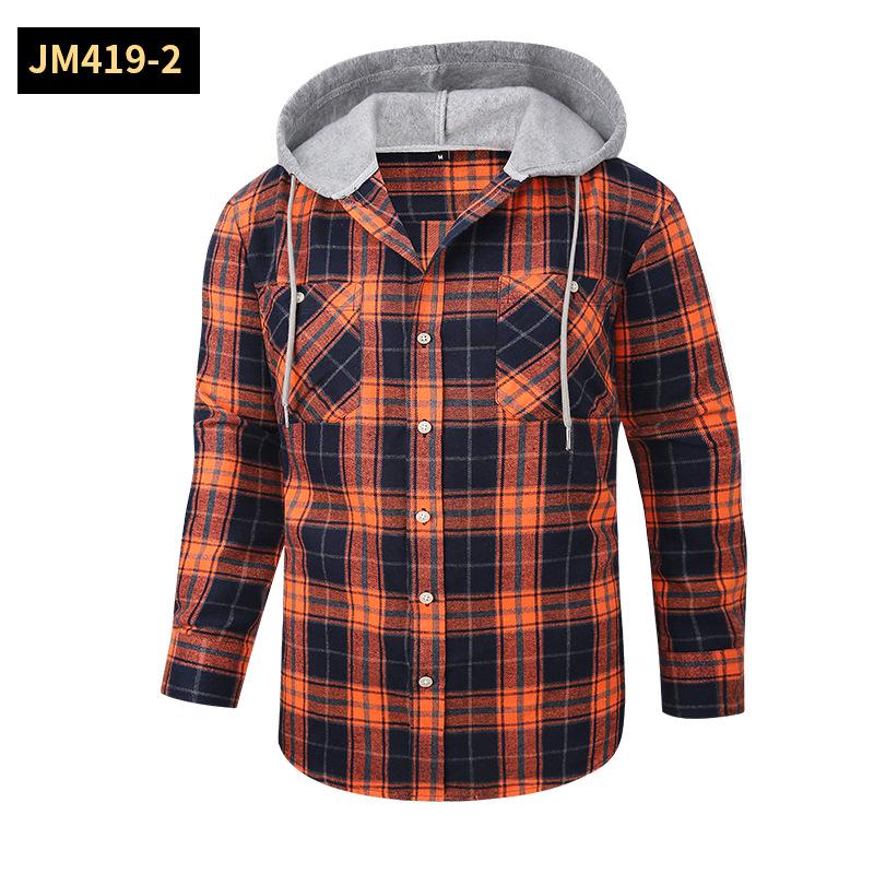 2024 Frühling Herren Casual Plaid Flanell Kapuzenhemd - Lange Ärmel, High-End-Gefühl