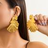 1Pair Exaggerated Big Stud Earrings Gold Color Metal Flower Earrings Goth Punk Earrings  Women