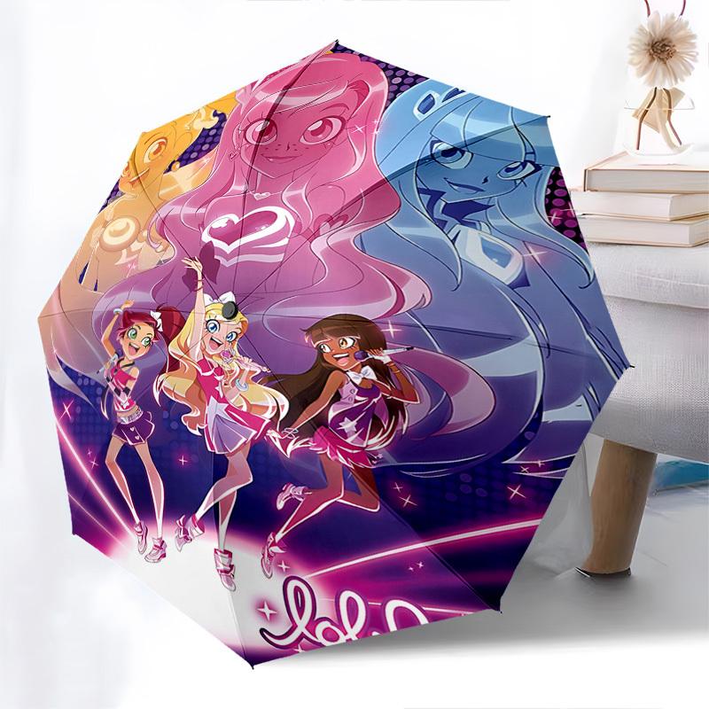Lolirock, AnimationThemed Automatic Opening and Closing Umbrella 8 Ribs, Suitable for Leisure and Going Out, Outdoor Accessory, Gothic Sty