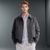 Men's Solid Color Lapel Woolen Coat Casual Slim Fit British Style Jacket