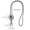 Vintage Western Cowboy Bolo Tie Crystal Necktie Punk Round Shape Necklace Costume Accessory American Bola Tie Western