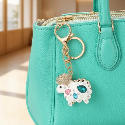 Strass Lamm Schlüsselanhänger Funkelndes Schaf Auto Schlüsselanhänger Halter Rucksack Geldbörse Handtasche Anhänger Weihnachts-Geburtstagsgeschenke für Sie