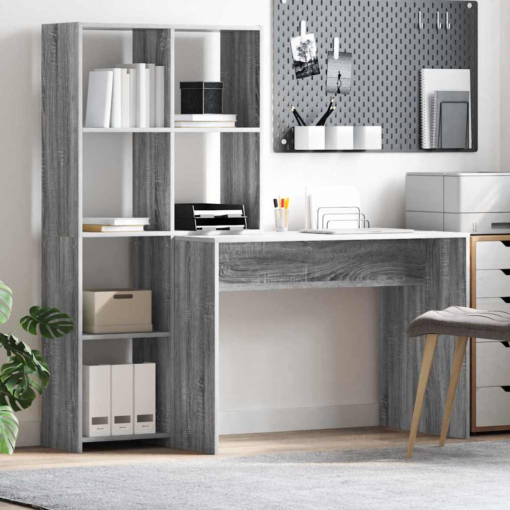 Desk Grey Sonoma 138.5 x 55 x 143 cm Particleboard