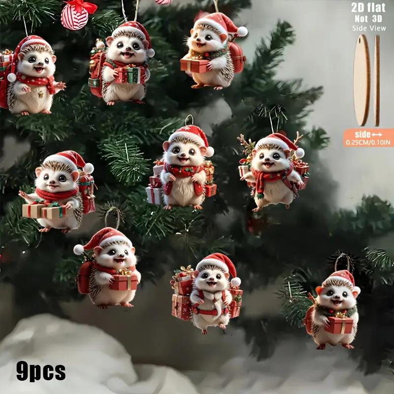 8/16/24 Stück Weihnachten Holzfahrrad Weihnachtsmann 2D Flacher Holzanhänger Weihnachtsbaumschmuck Perfektes Feiertagsgeschenk Deko