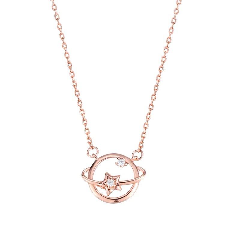 Planet Necklace Female Niche Design Sense Collarbone Chain Korean Version Fashion Ins Light Luxury Temperament Pendant Female