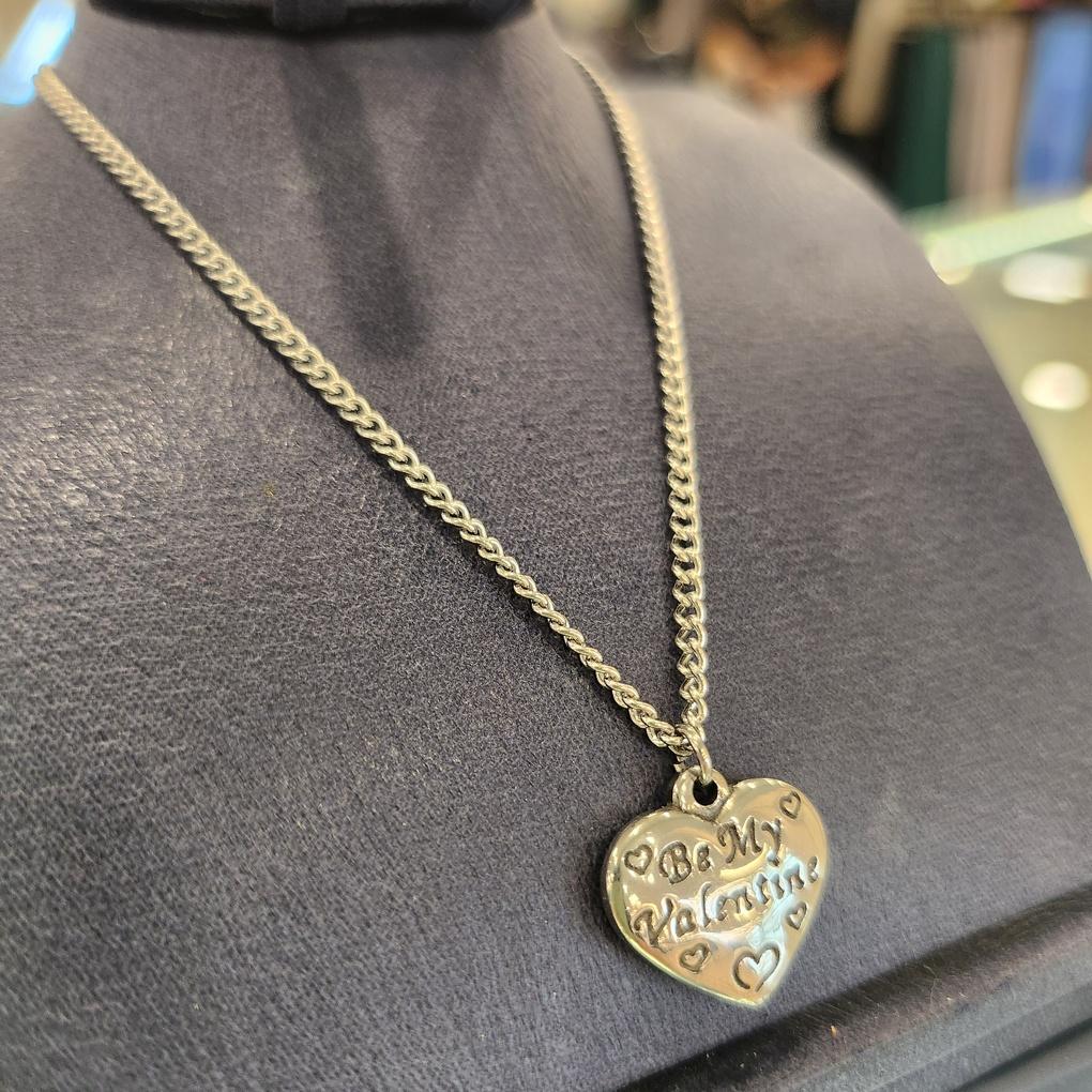 Atria Valentine N Heart Steel Necklace BNSSNST0010WHF White