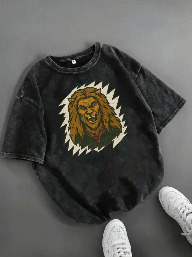 American Garett Washed Acid Vintage Unisex Oversize TShirt Summer Harajuku YK Funny Short Sleeve Oneck Tops Tunics S