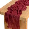 2PCS Pink Table Runner 90x400cm Gauze Table Runner for Wedding Reception Sheer Bridal Birthday Party Table Decoration Vintage
