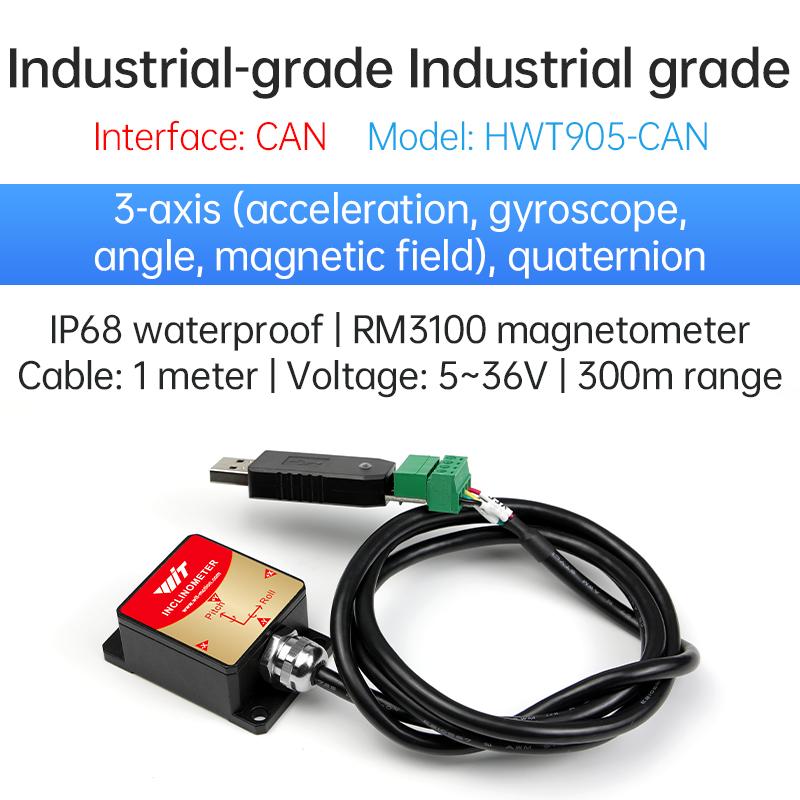 WitMotion HWT3100 Industrial-Grade PNI Magnetometer Heading Angle Fluxgate, RM3100 3-axis Electronic Compass Geomagnetic sensor